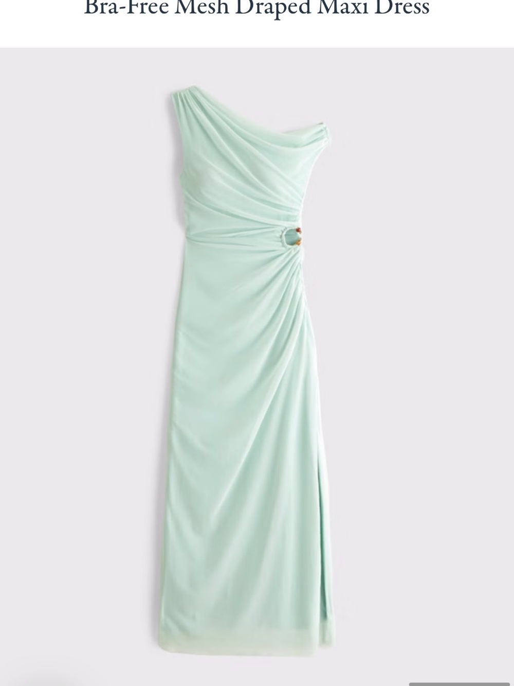 Abercrombie One-Shoulder Draped Maxi Dress in Mint